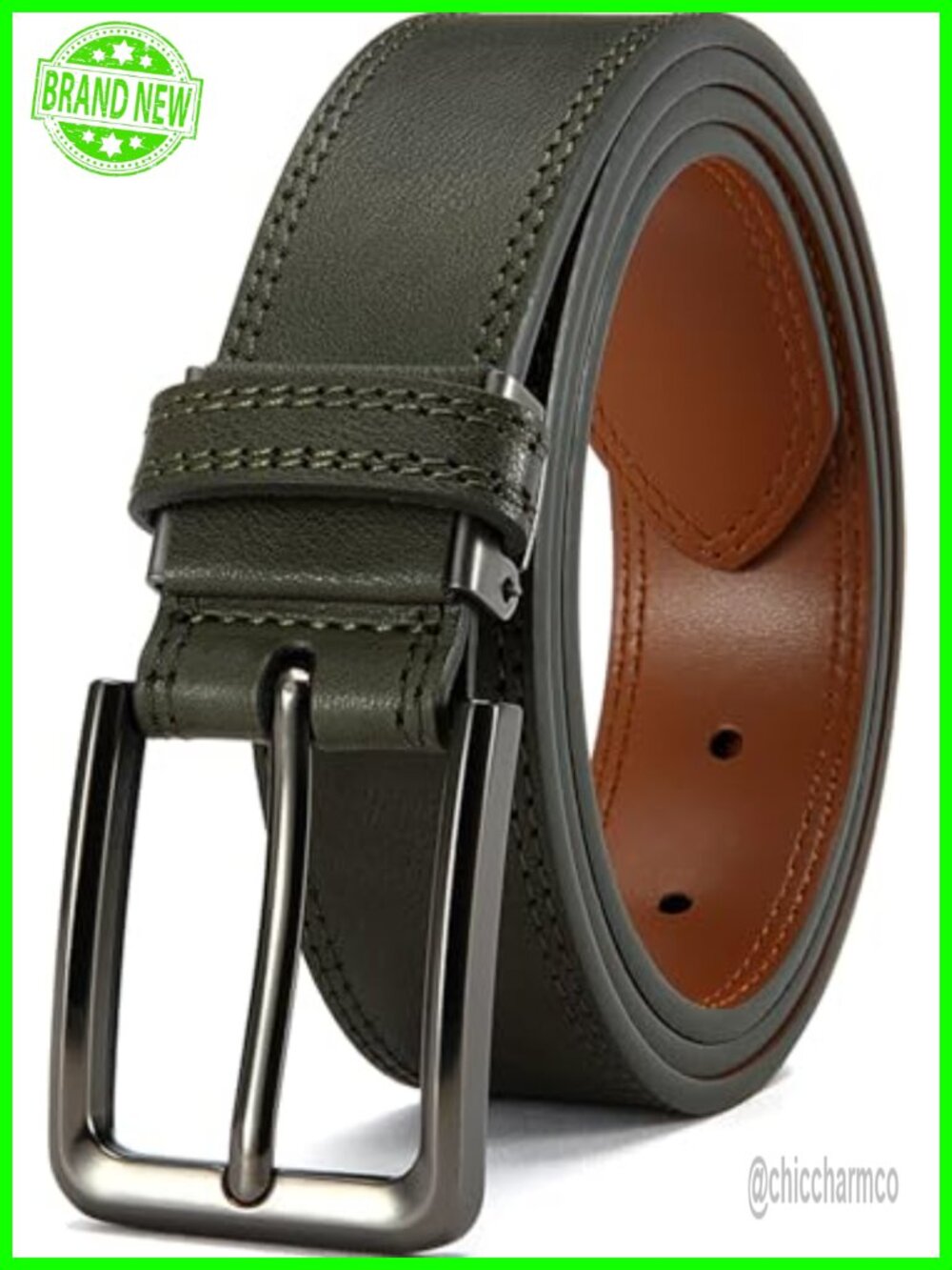 Genuine Cowhide Leather Dress Belt 1 3/8" Wide Adjustable Trim-to-Fit